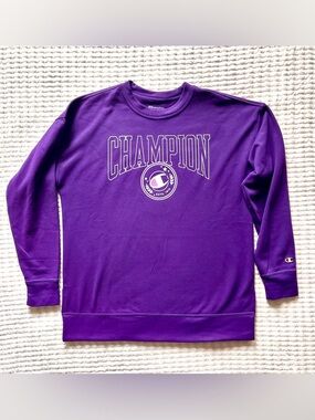 Champion Purple Crewneck Sweatshirt with White Logo